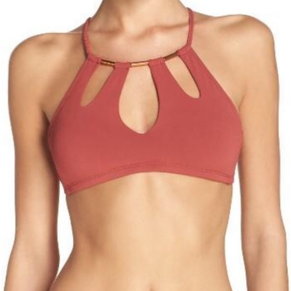 Robin Piccone High Neck Bikini top Keyhole XS
